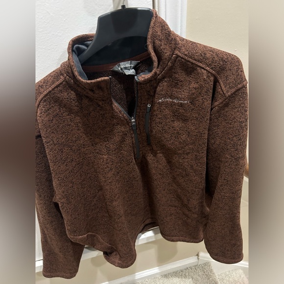 Edddie Bauer Quarter Zip Sweater Shirt 1/4 Zip Sweatshirt - Picture 4 of 8